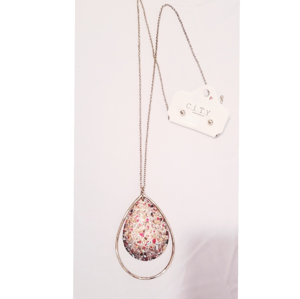 New Long Necklace and studd earrings
